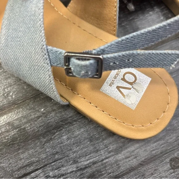 Dolce Vita Blue Sandals with Denim Bows